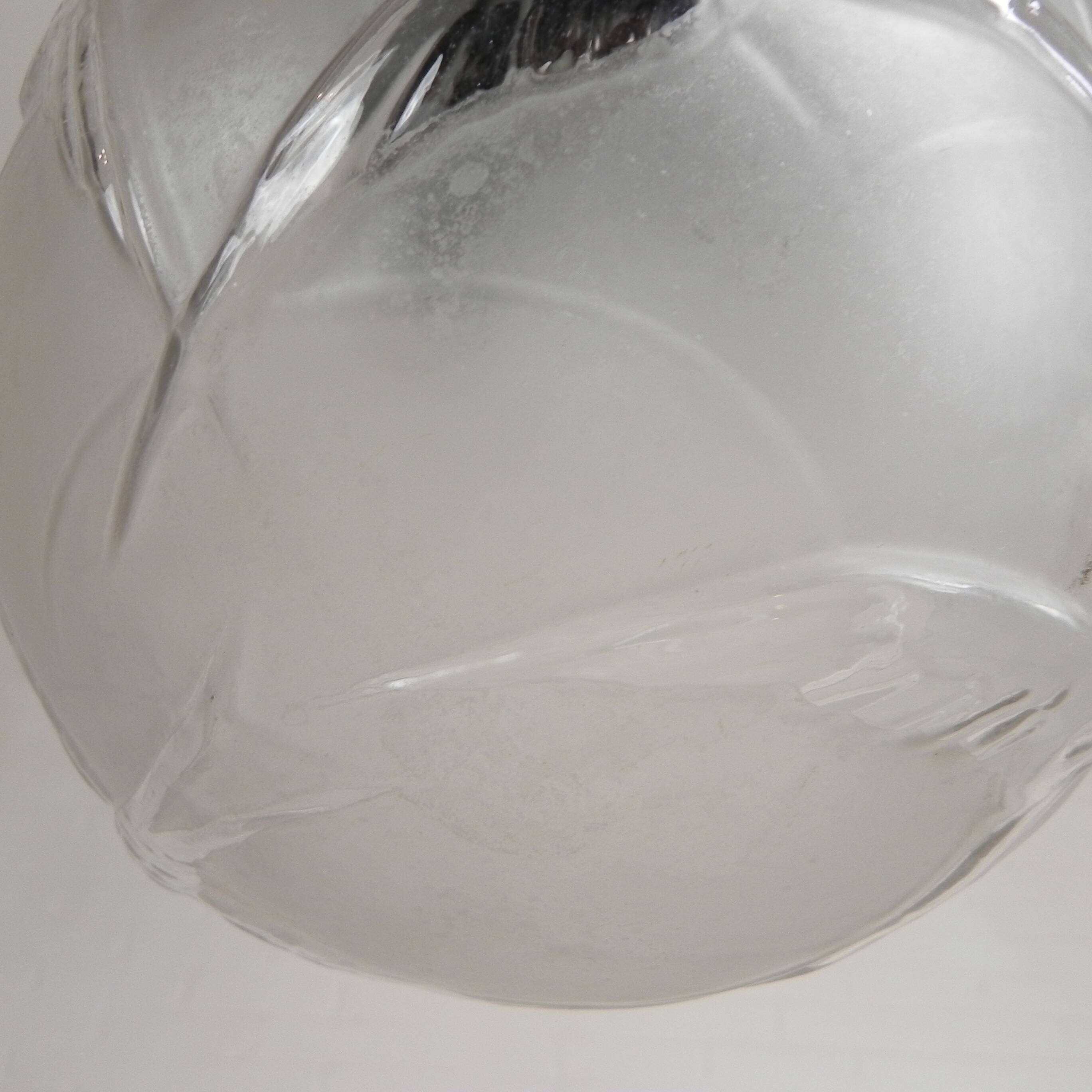 Art Deco pendant light with engraved glass globe and birds, 1930s