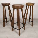 3 brutalist bar stools