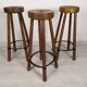 3 brutalist bar stools