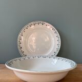 Set of 2 old dishes Moulin des Loups and Hamage, model "Georgette"