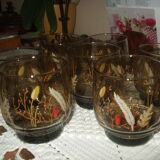 Lot of glass smoked glass and décor wheat
