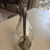 Silea duck pitcher in glass and silver-plated metal