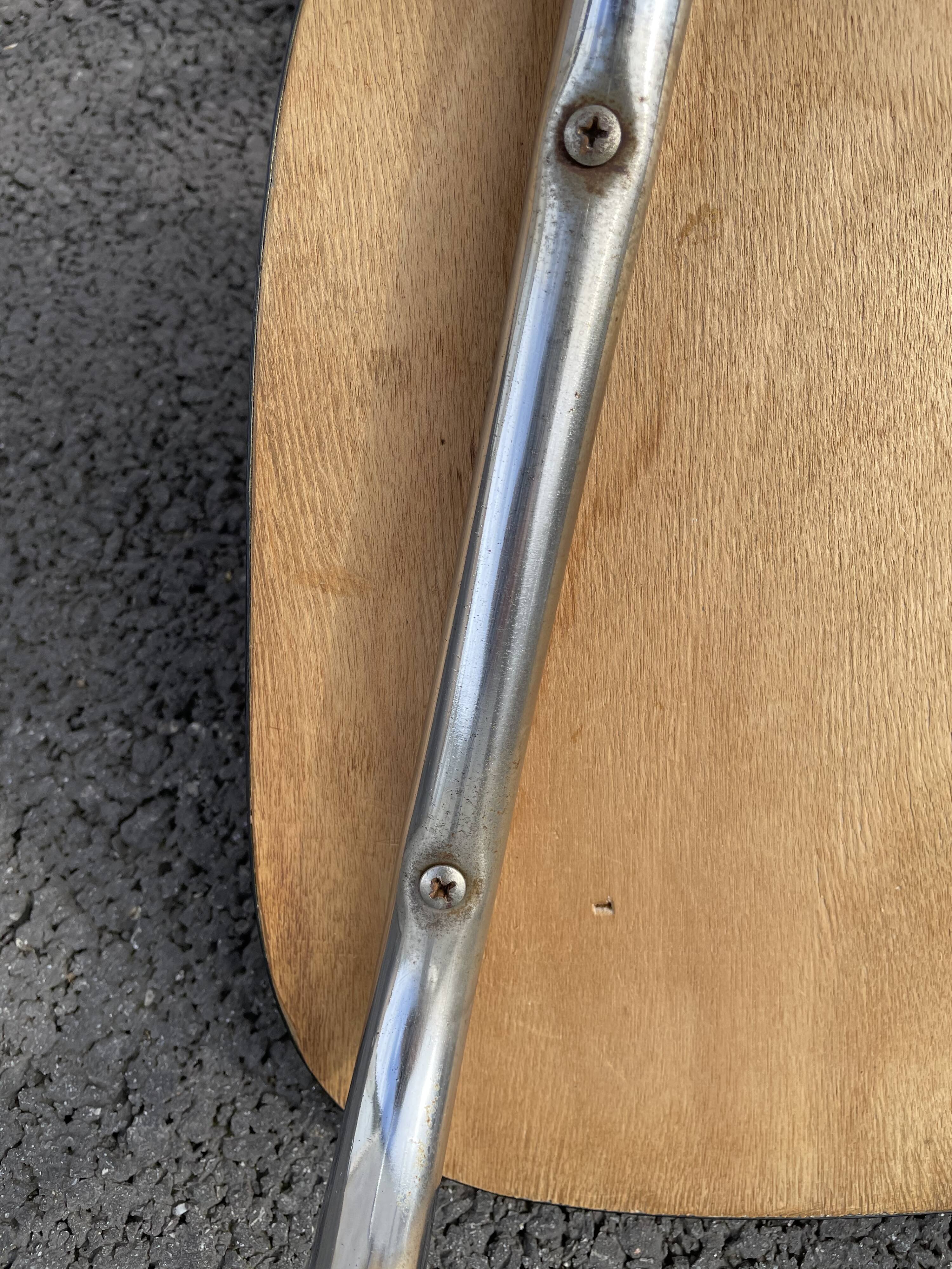 Black marbled formica chairs