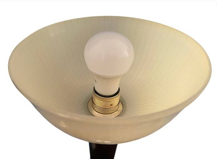 Art Deco lamp "Mazda" wood and glass