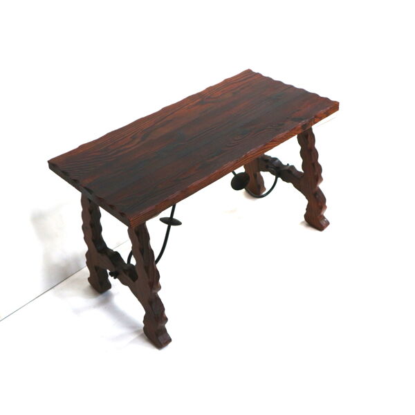 Table d’appoint vintage espagnole brutaliste des années 1960