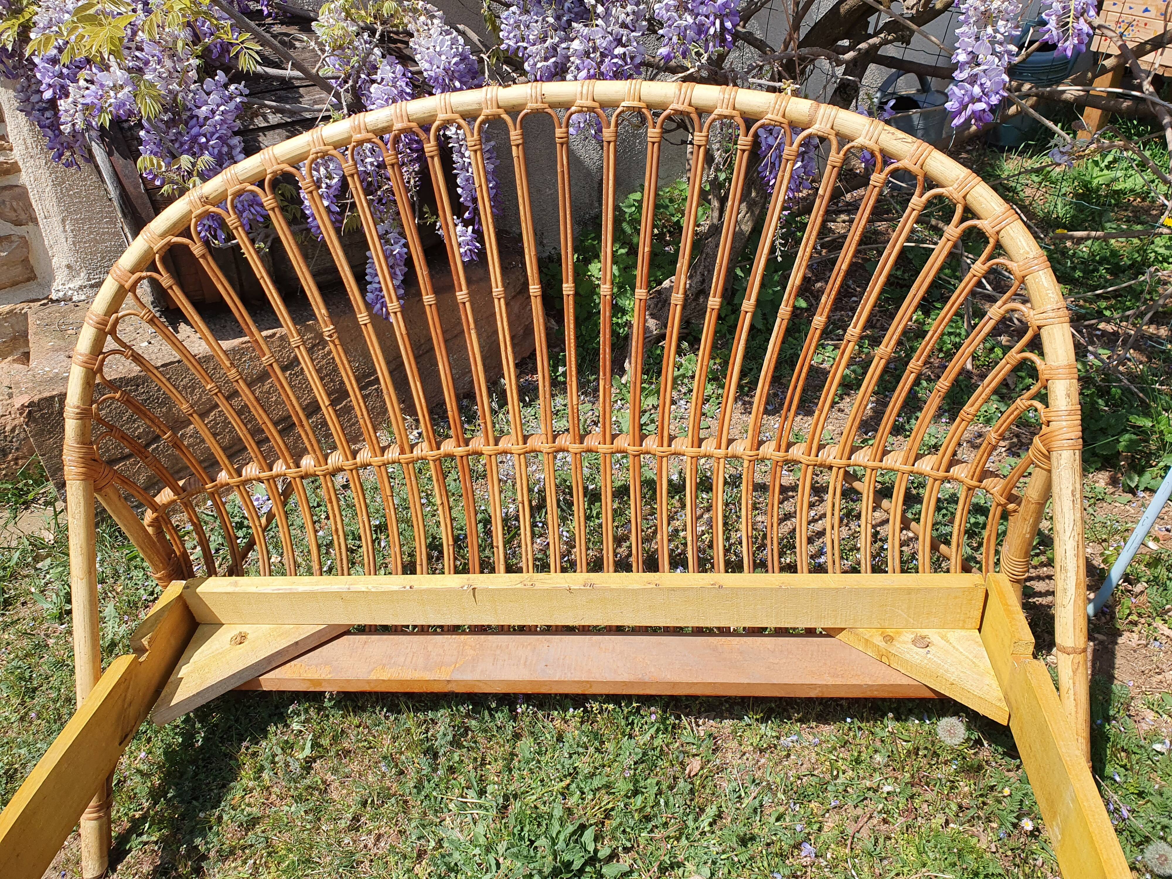 Rattan bed 110x180 cm