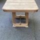Rectangular Art Deco dining table with a central pedestal, stripped in solid oak.