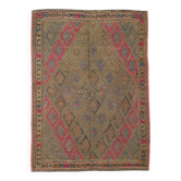 6x8 Mustard & Yellow Vintage Kilim Rug, 184x245Cm