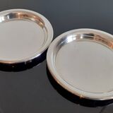 Christofle cc (before 1935) / set of 2 silver metal bottle coasters