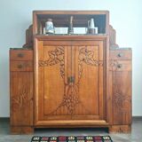 Art Deco sideboard with marble tops, antique dresser, display cabinet