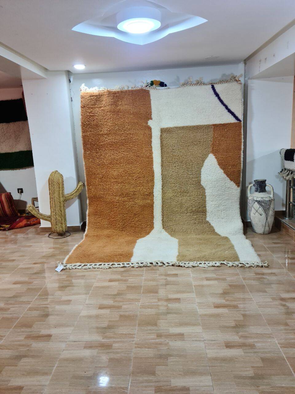 Contemporary Bohemian Rug 250x150 cm Abstract Design Warm and Natural Tones