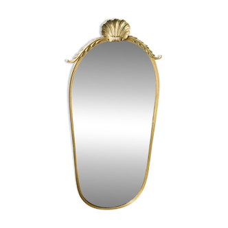 Art Deco oval gold mirror