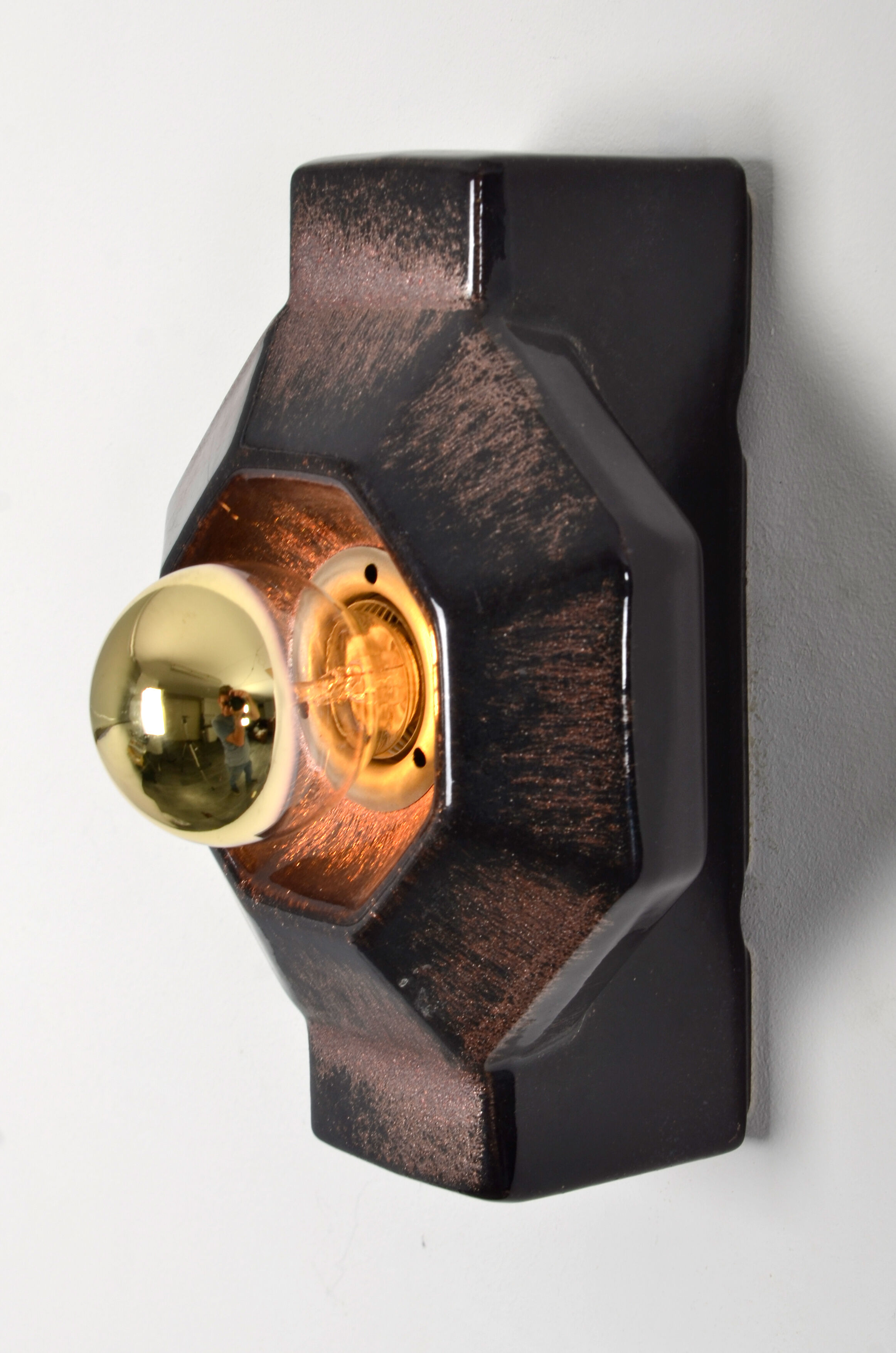 Space Age Ceramic Fat Lava Wall Lamp from Pan, 1970s