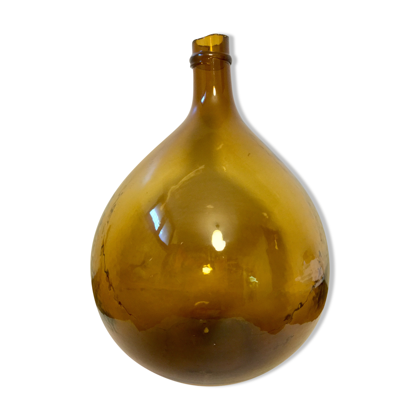 Old amber demijohn, 19th century, 10 litres