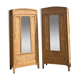 Pair of 2 identical Parisian wardrobes in raw oak.