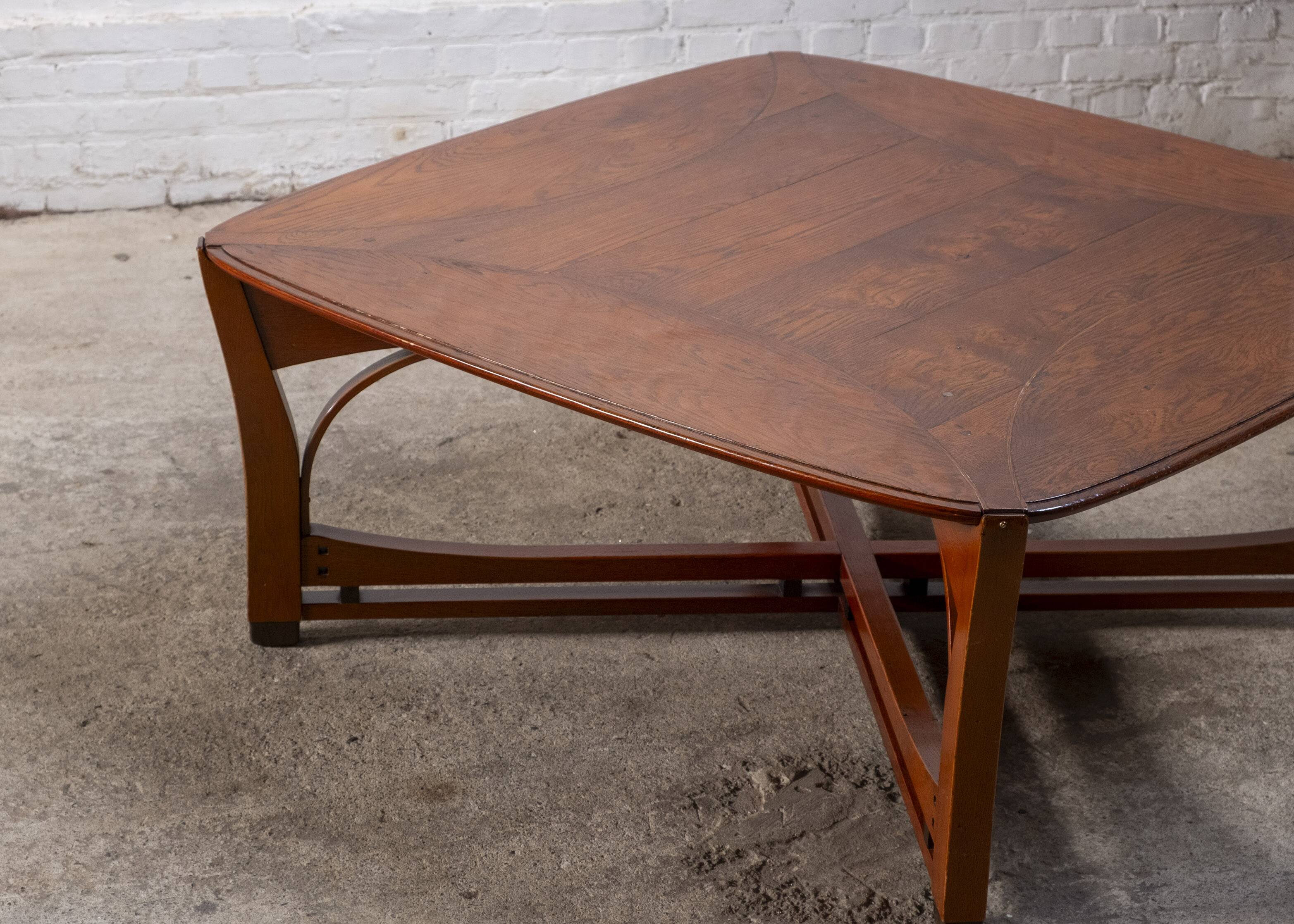 Frits Schuitema Jugendstil Coffee Table in Oak, 1980s