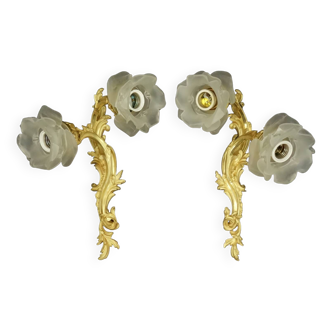 Pair of large Rocaille / Rococo style wall lights late 19th century