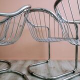 Ensemble de 4 chaises à manger chrome
