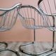 Set of 4 chrome wire dining chairs