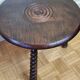 Round wooden coffee table turned Breton style, 50 cm
