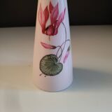 Vase en porcelaine Floss Bavaria, décor floral cyclamen – Allemagne, a
