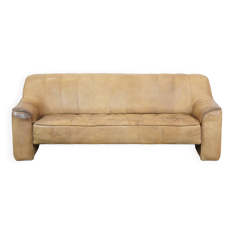 Canapé design vintage 2,5 places des années 70 de De Sede, modèle DS44, en cuir de buffle