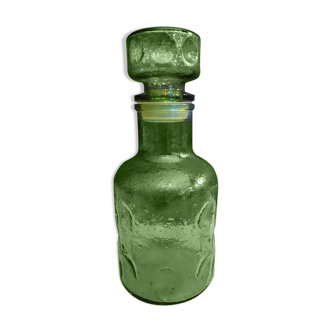 Vintage green glass decanter