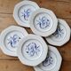6 vintage dessert plates earthenware Moulin des Loups - Iris pattern