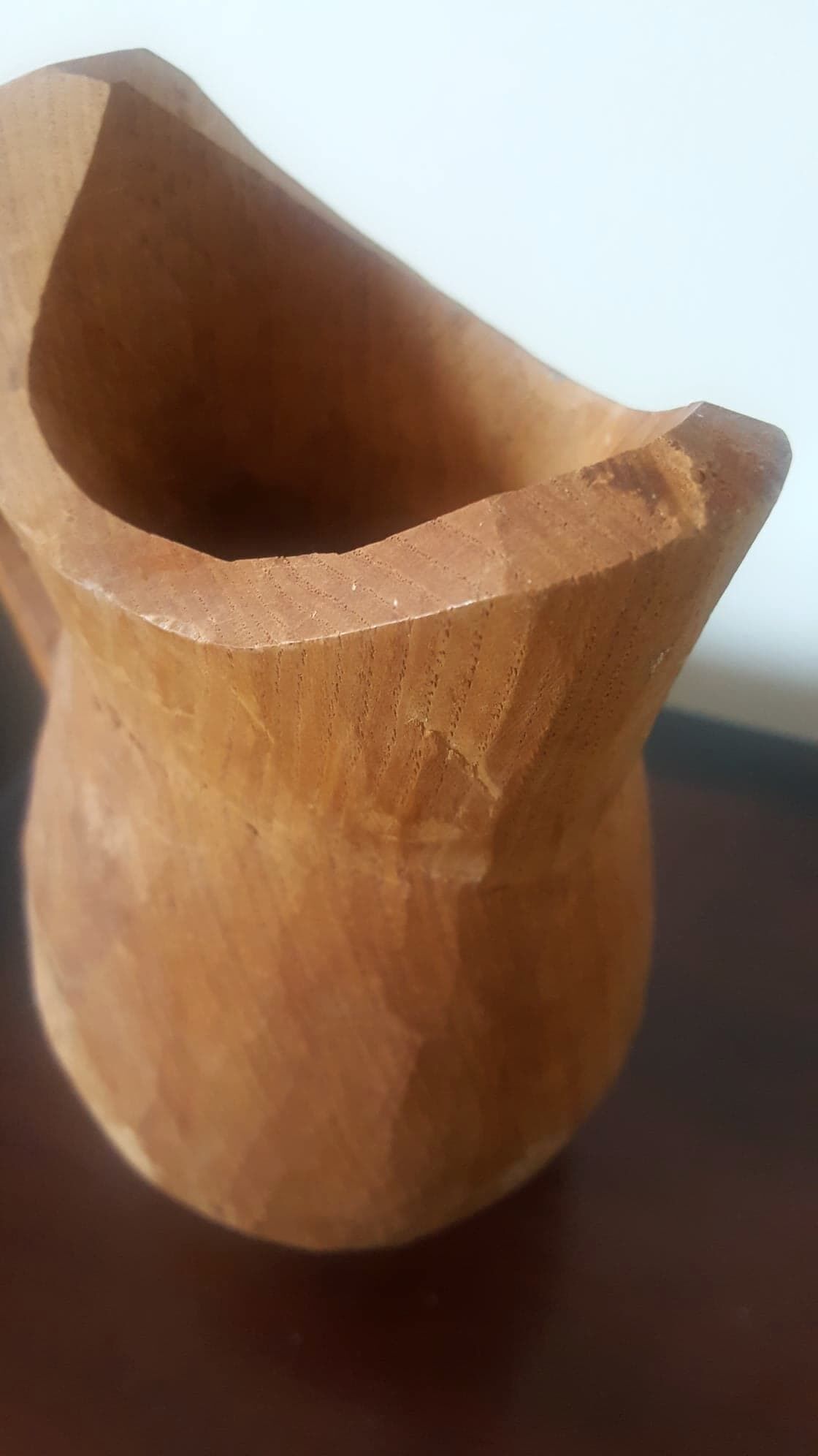 Early 20th century raw wood pitcher