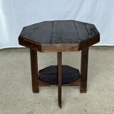 Pedestal table or small octagonal side table quadripod base with modernist spacer