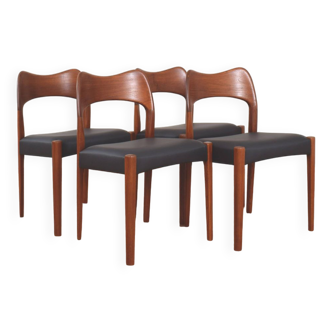 Mid-Century Teak Dining Chairs by Arne Hovmand-Olsen for Mogens Kold, 1960s, Set of 4