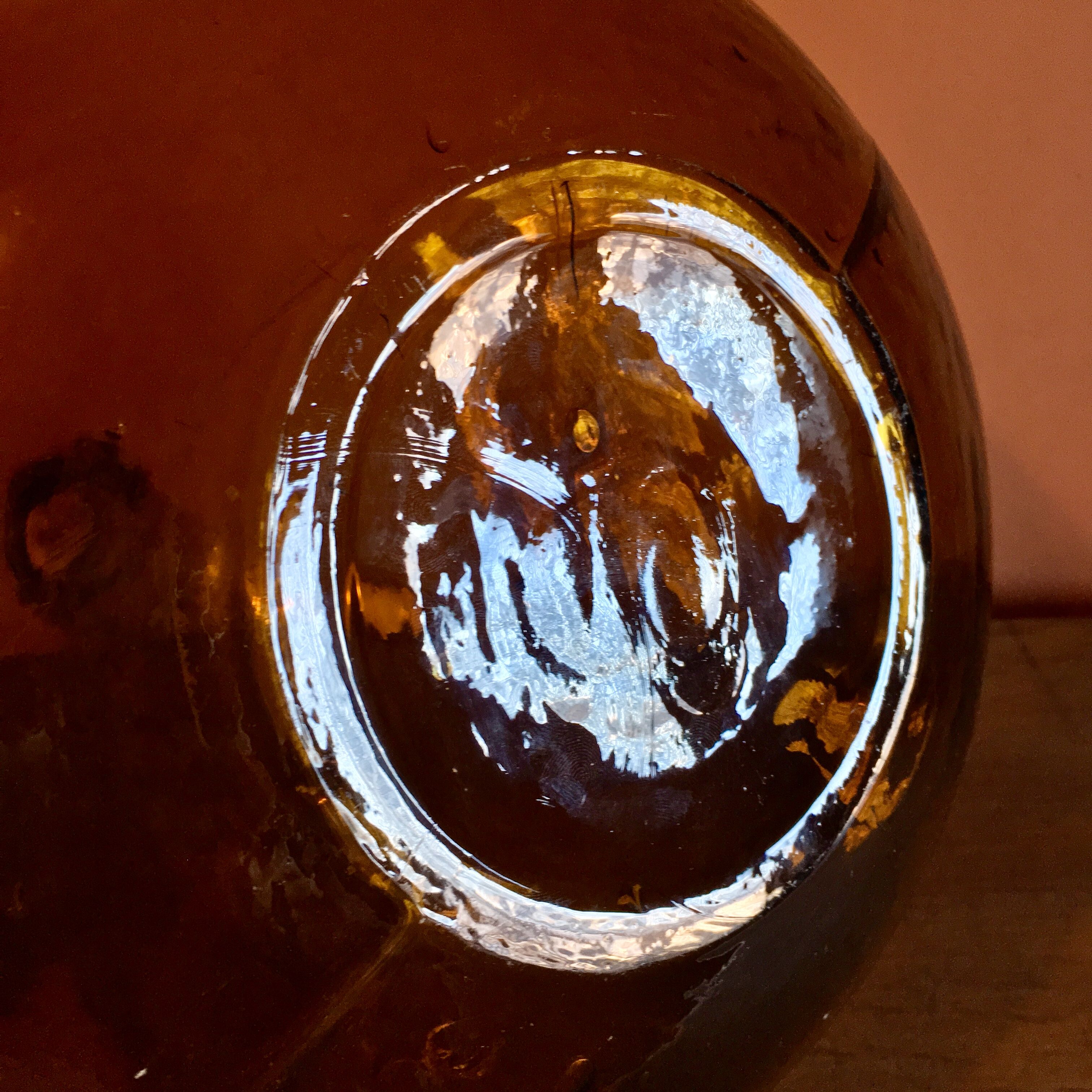 Old amber demijohn, 19th century, 10 litres