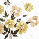 Cadre fleurs séchées jaunes