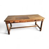 Solid oak French dining table / desk / 1900s