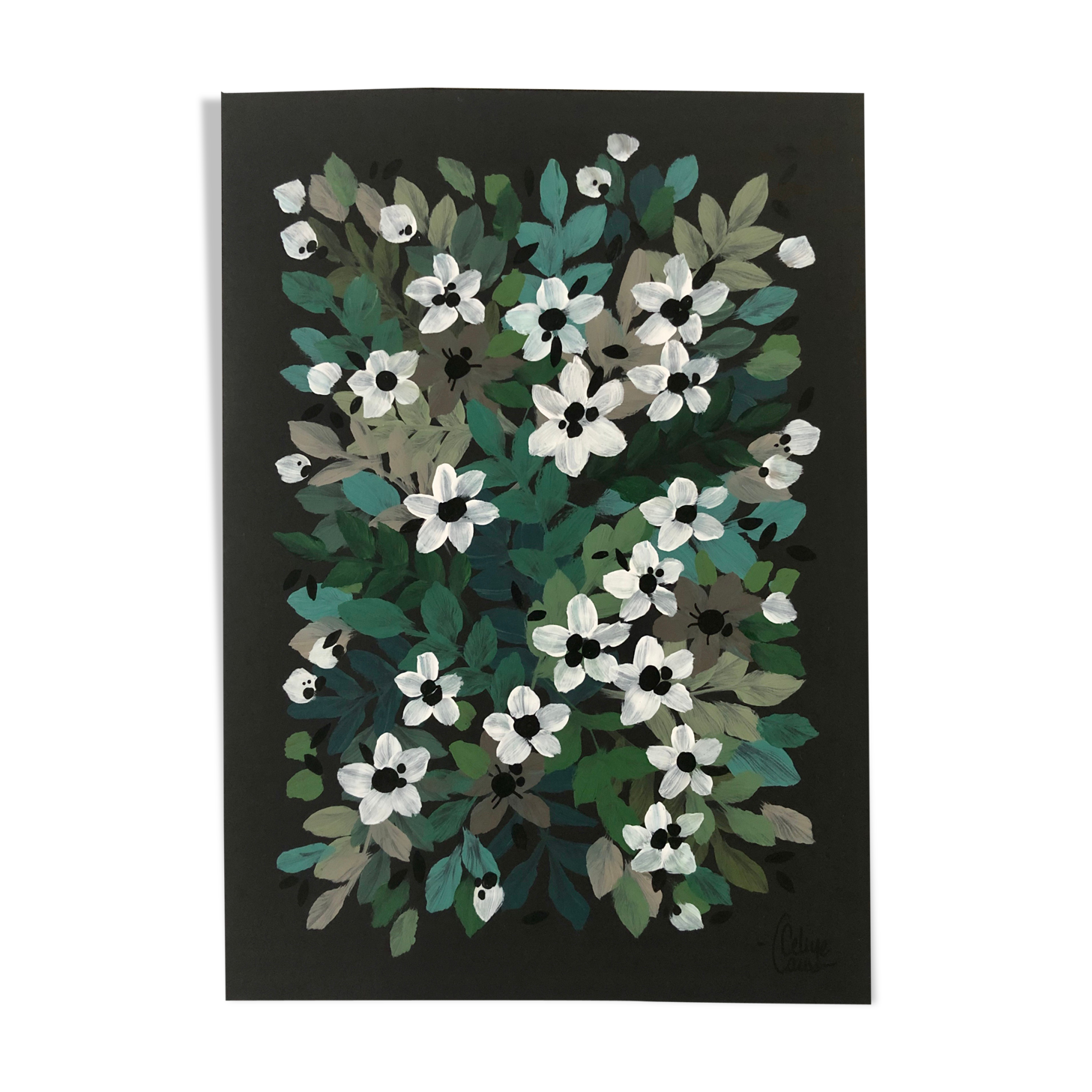 Peinture fleurs d’hiver