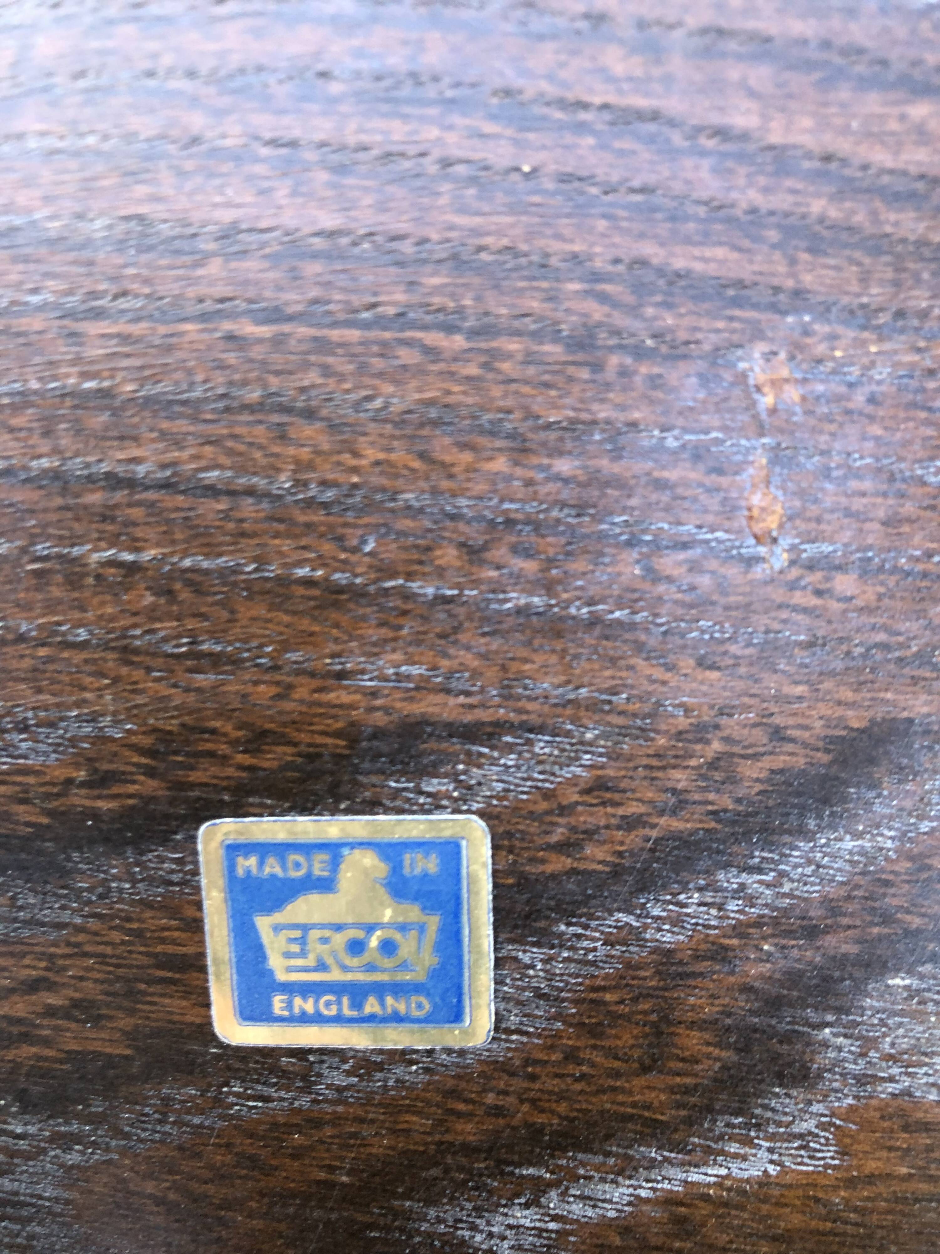 Vintage English nesting tables in elm.