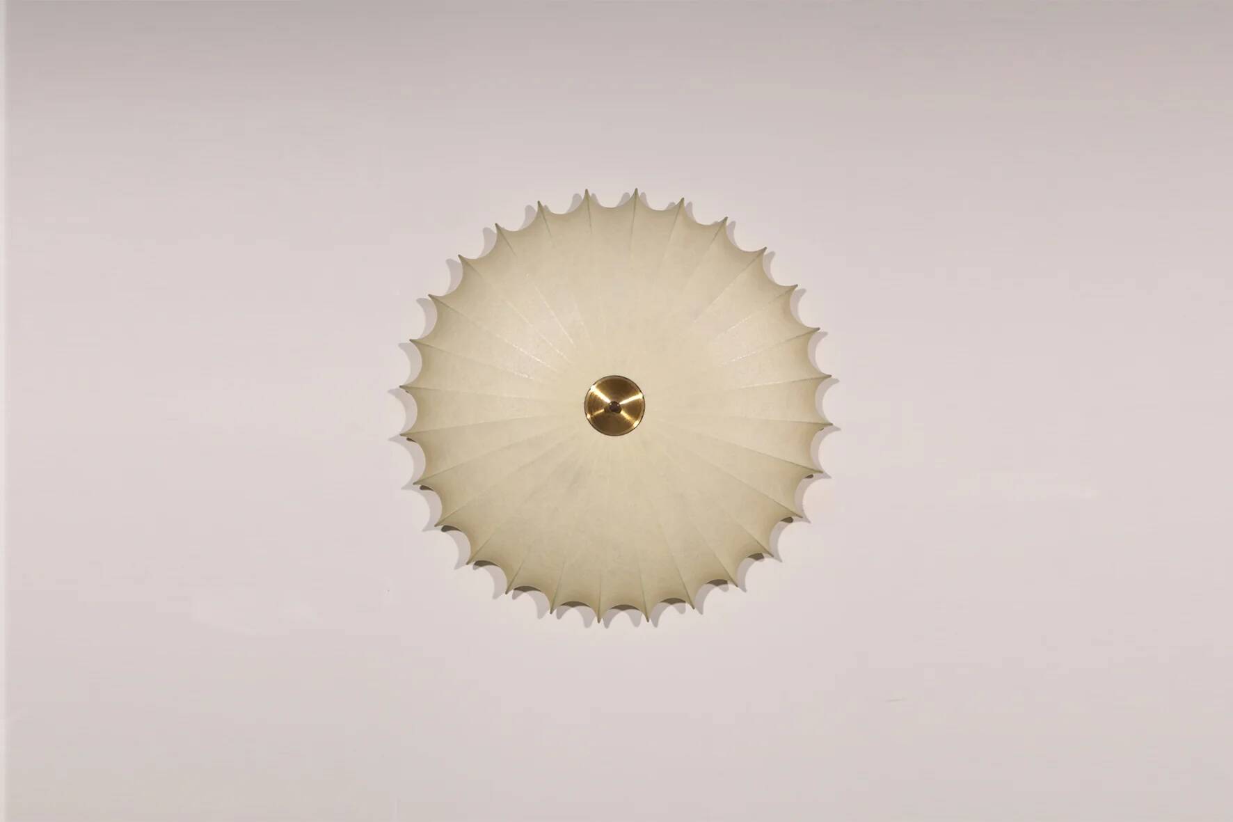 Sculptural cocoon light – mid-century Goldkant wall & ceiling lamp by Friedel Wauer