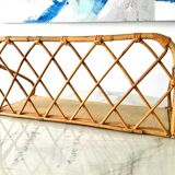 Beautiful vintage rattan and natural bamboo shelf from the 60s