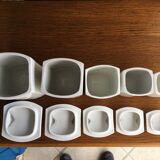 Suite of 5 old porcelain spice pots