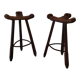 Pair of brutalist Spanish bar stools