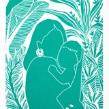 Emerald Nugget - Linocut