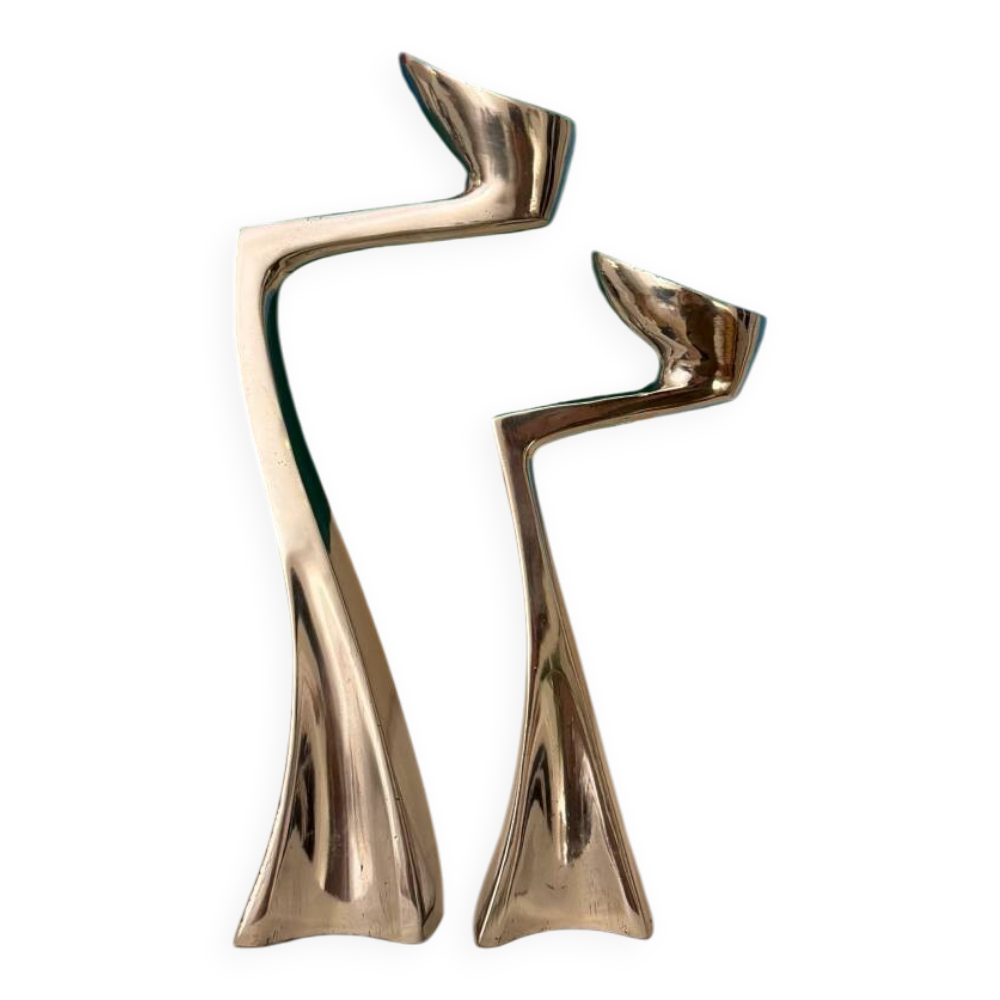 Set of 2 Swan candle holders by Matthew Hilton