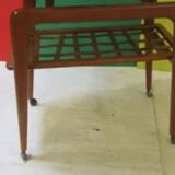 Scandinavian bay sideboard on casters with spacer straps