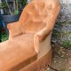 Napoleon III toad daybed in padded velvet 1950