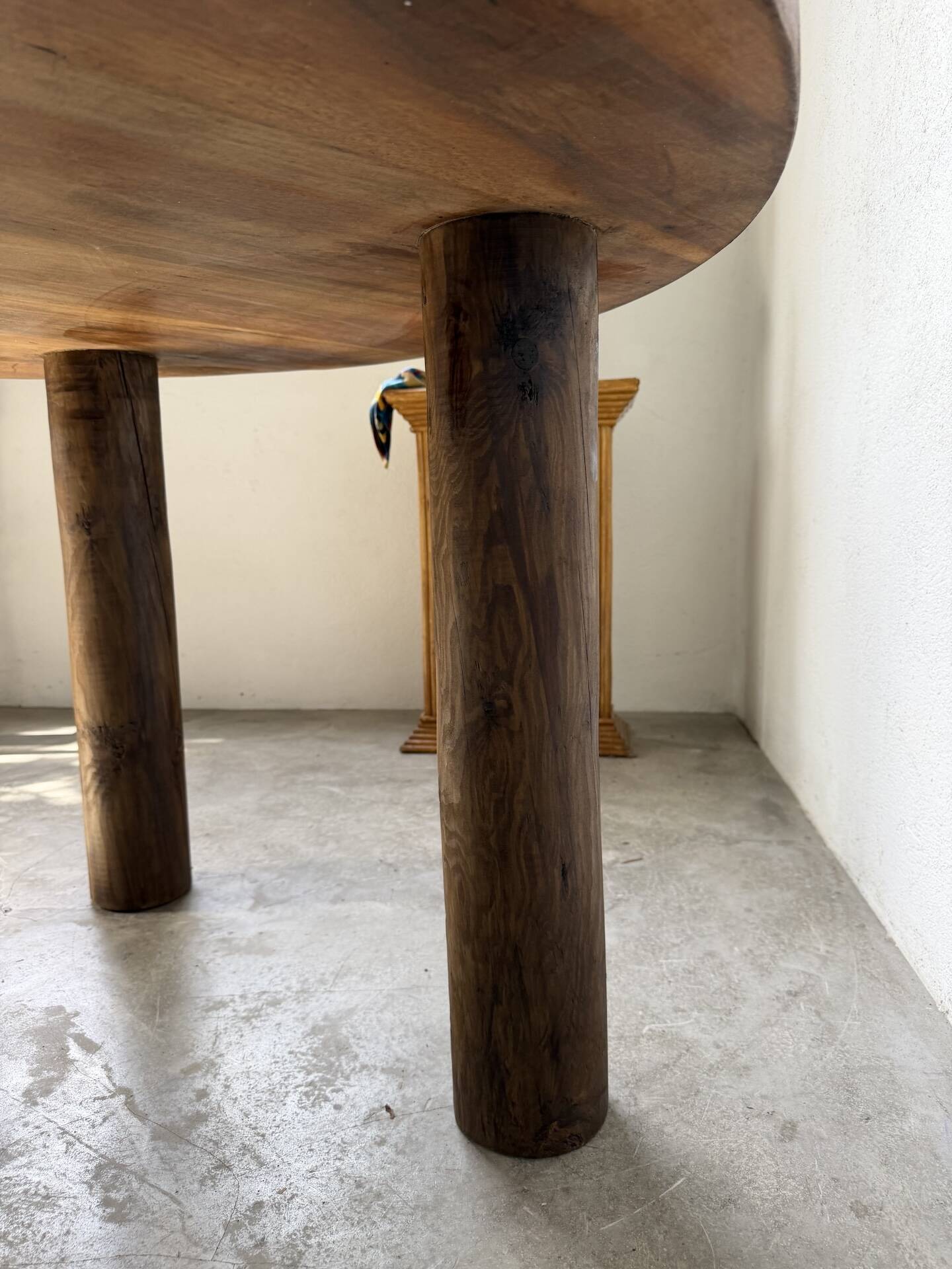 Round table 1950s constructivist walnut