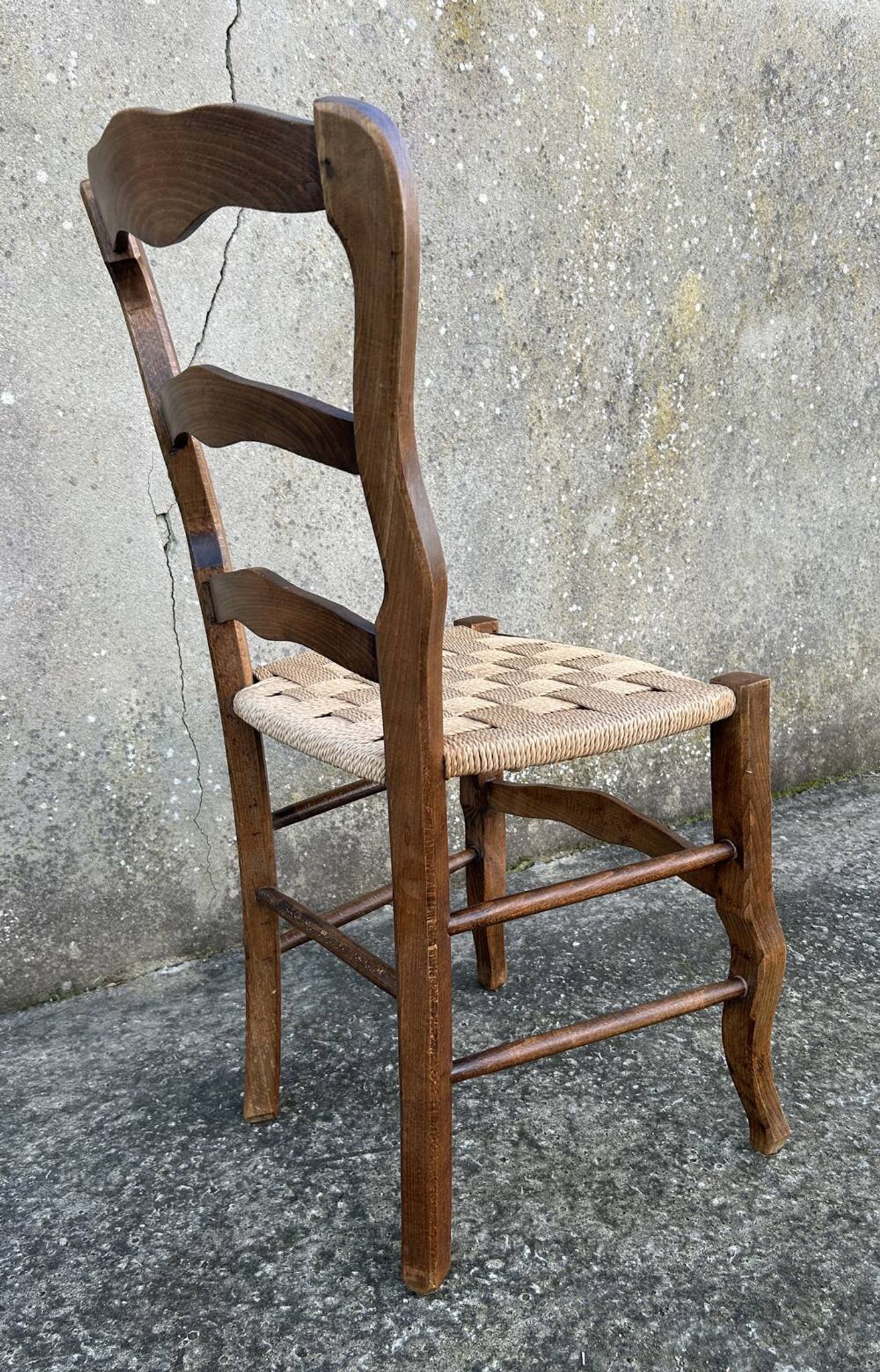Chaise Louis Philippe, assise tissée, fin XIXème s.