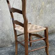 Chaise Louis Philippe, assise tissée, fin XIXème s.