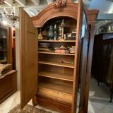 Wardrobe with pediment late nineteenth with Louis XVI style mirrors