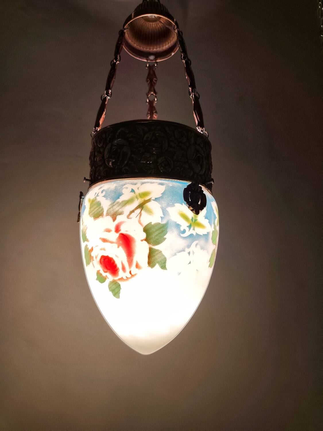 "Art Nouveau" ceiling lamp. Spain, 1930s.