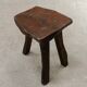 Ensemble table basse et tabourets brutaliste en pin noirci 1960